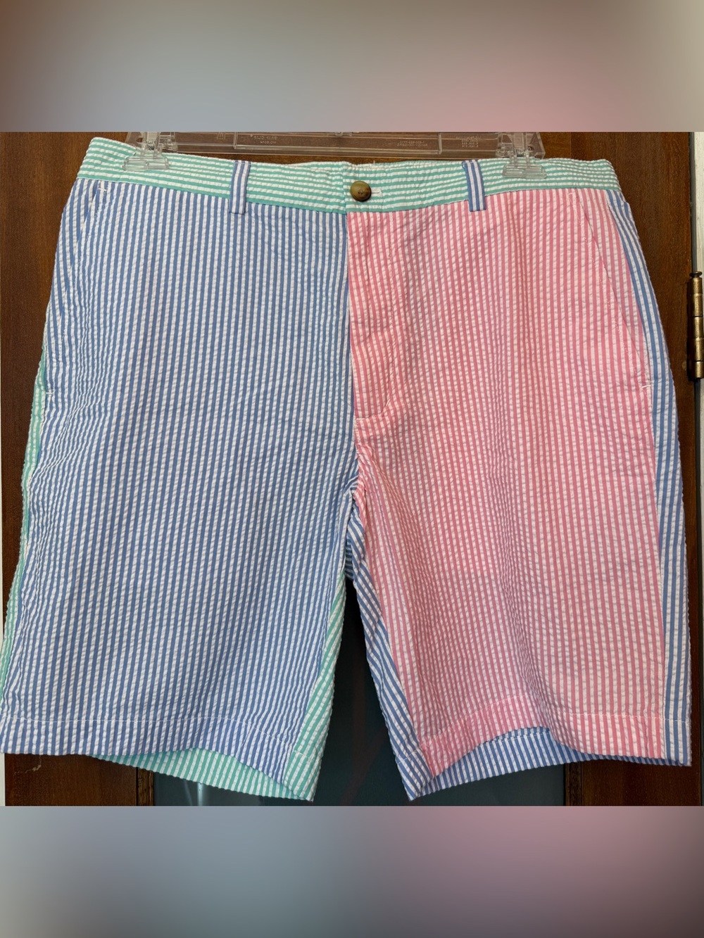 Vineyard Vines Men's Party Breaker Patchwork Seersucker Pastel Bermuda Shorts